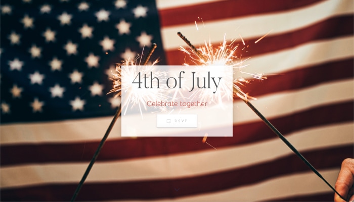 Sparkler on USA Flag, 4th of July template