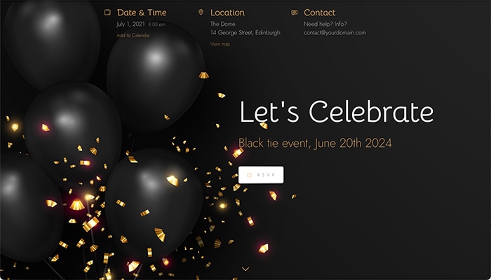 Very chic party celebration - gold & black theme