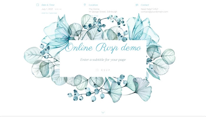 A pretty watercolor theme with translucent blue flowers