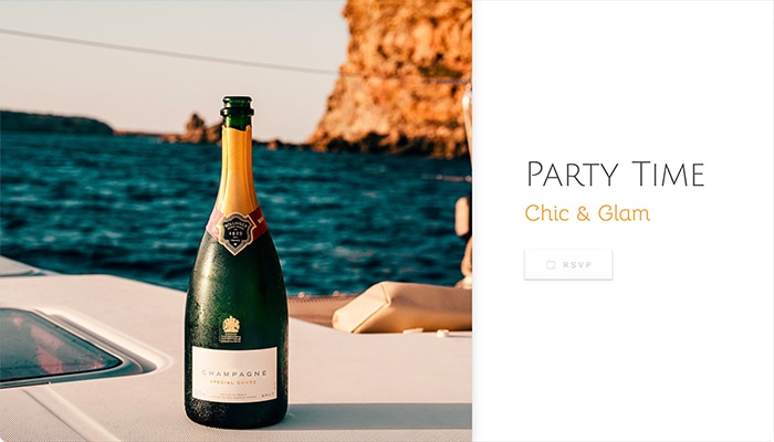Chic & glam design for your Event website