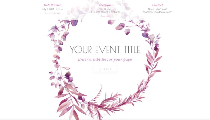 An elegant, nature-inspired design for your RSVP website