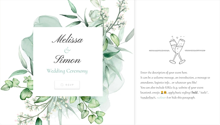 Beautiful watercolor design for Wedding RSVP