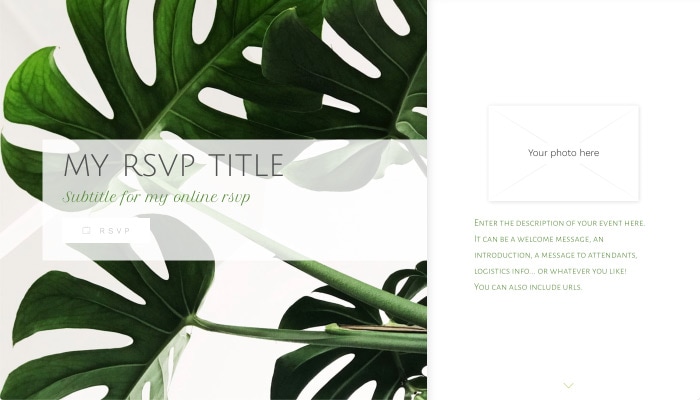 Monstera leaf - a classic RSVP invitation element