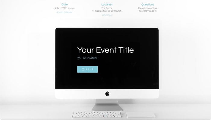 Simple design for a working event 