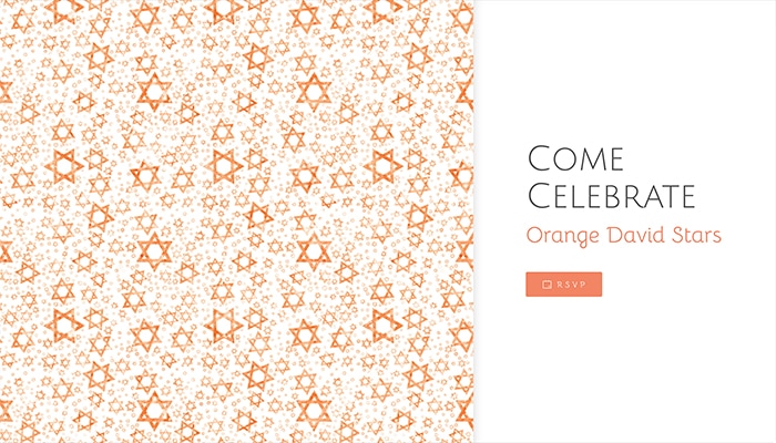 Orange stars pattern makes a great RSVP evite