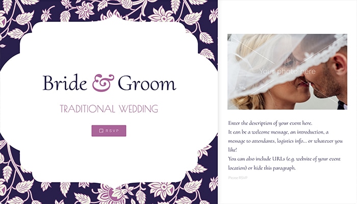 Elegant Oriental template, with purple and pink accents