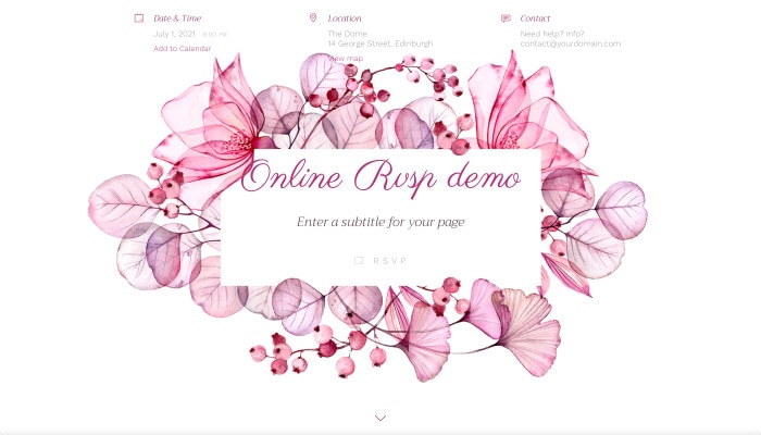 A pretty watercolor theme with translucent pink flowers