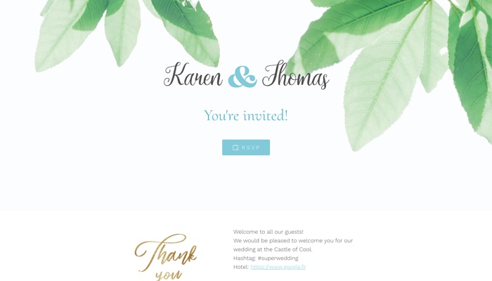Simple theme with Green leaves & Blue accents