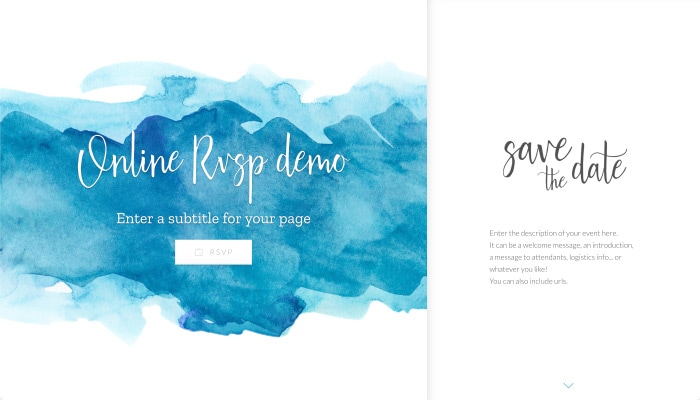 Classic RSVP theme - blue watercolor variation